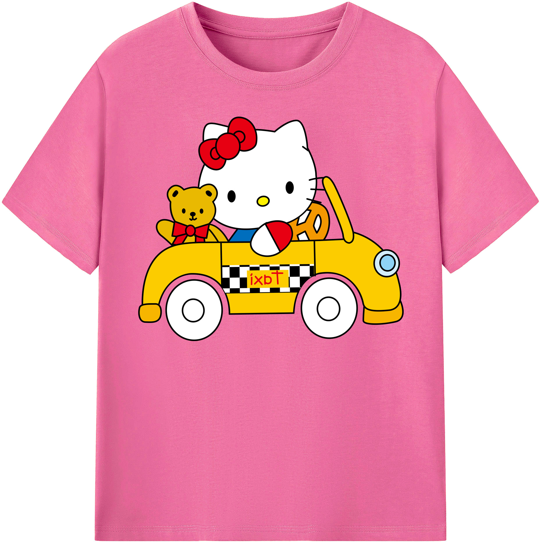 （画像用） Hello Kitty ハローキティ レディースカジュアルプリントTシャツ（綿100％）